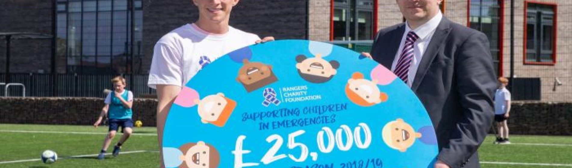 Rangers Charity Foundation Ross McCrorie UNICEF fundraising handover